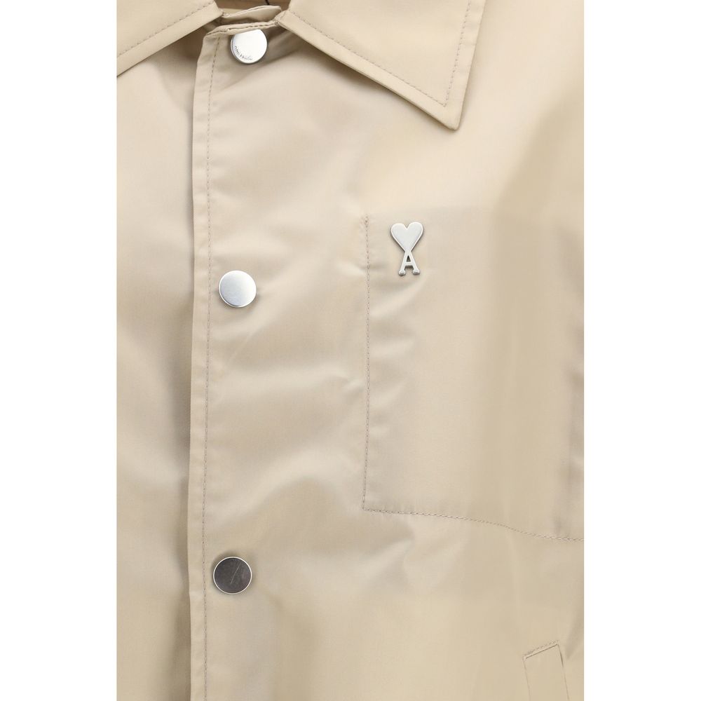 Ami Paris Beige Polyamide Trench Coat