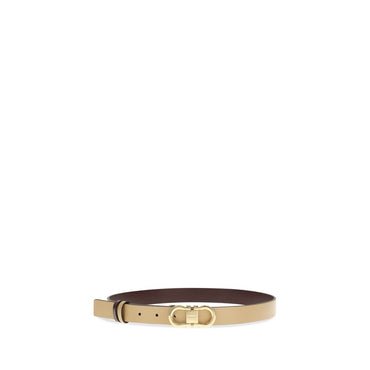 Ferragamo Beige Calf Leather Bos Taurus Regular Belt