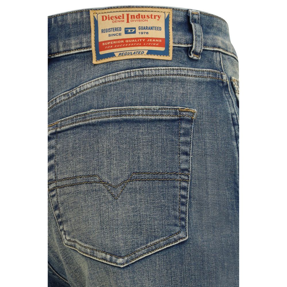 Diesel Blue Cotton Straight-Leg Jeans
