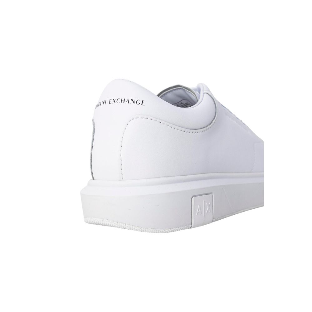 Armani Exchange White Leather Low Top Sneakers