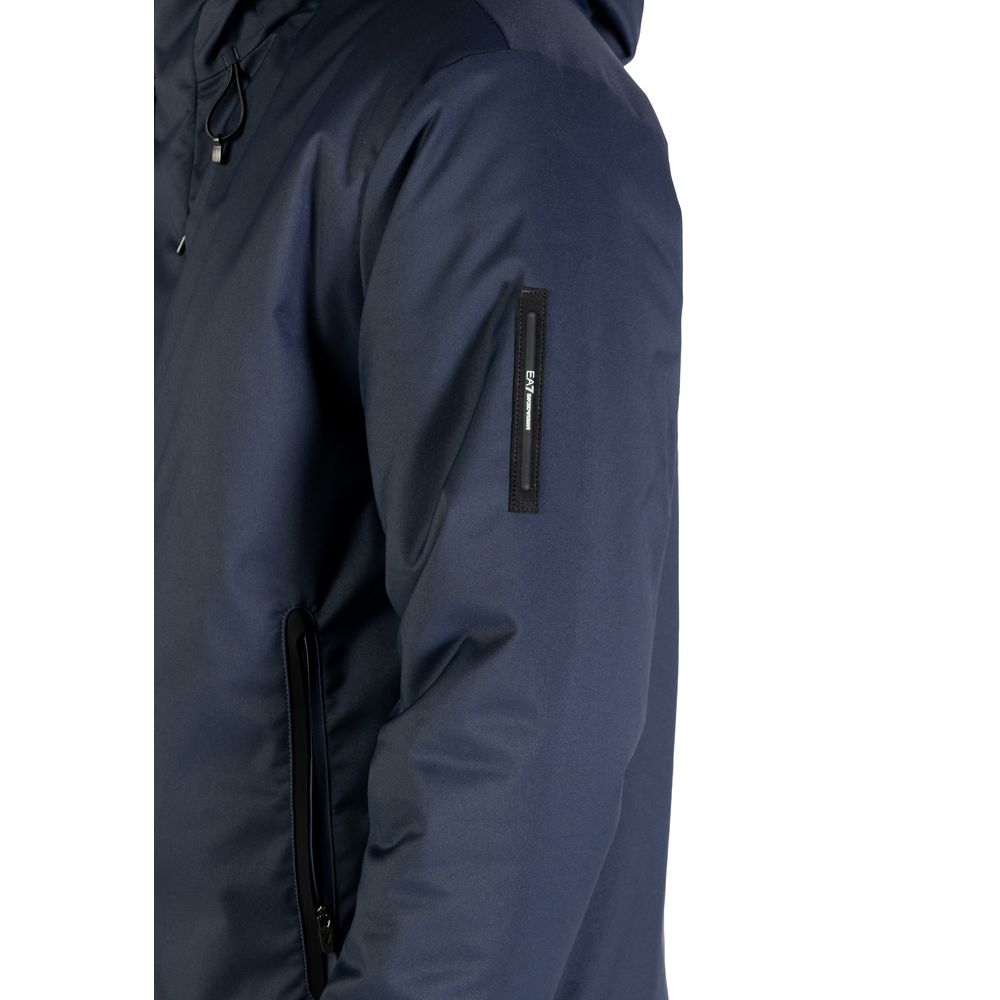 EA7 Emporio Armani Blue Polyester Coat