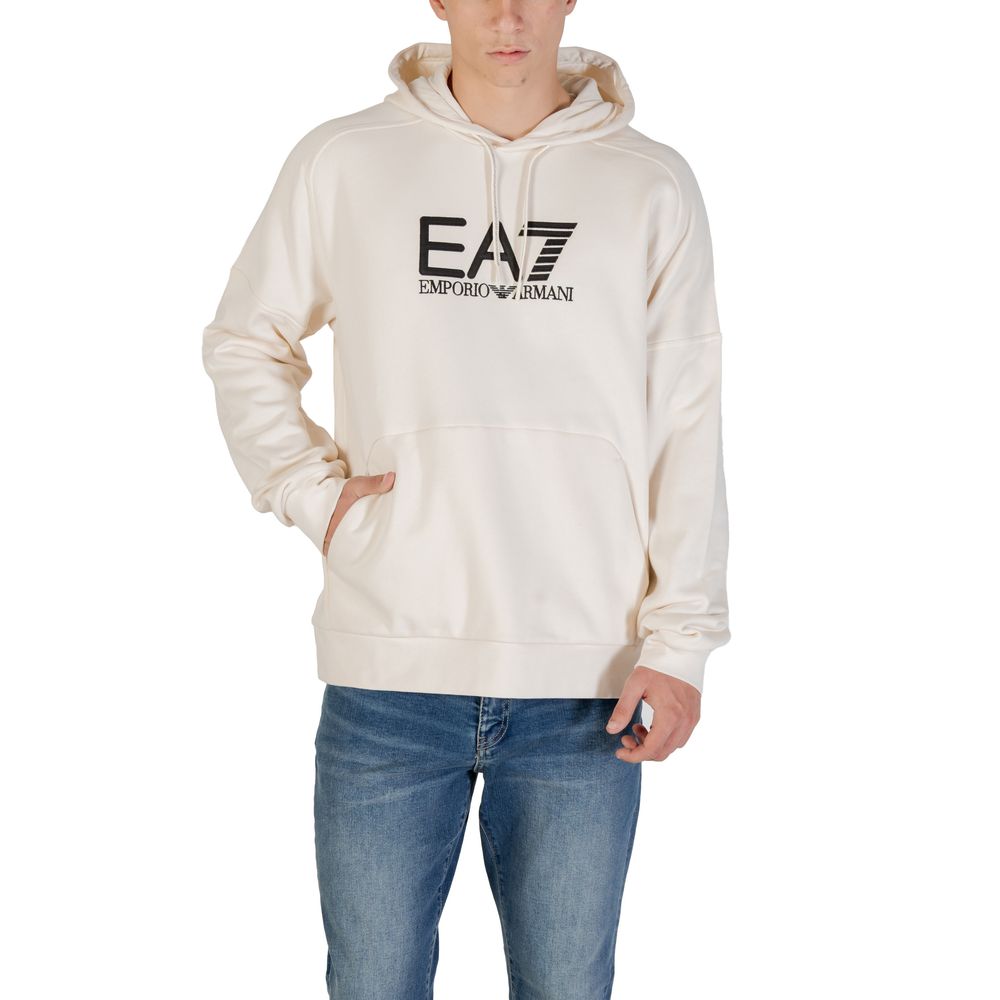 EA7 Emporio Armani Black And White Cotton Hoodie