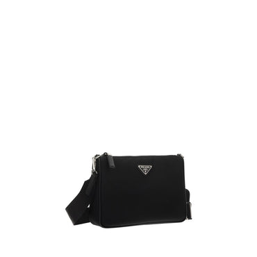 Prada Black Calf Leather Bos Taurus Shoulder Bag