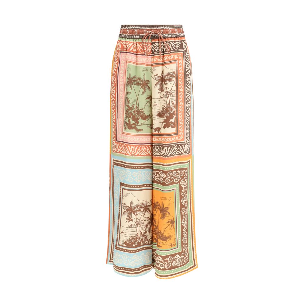 Alemais Multicolor Silk Casual Pants