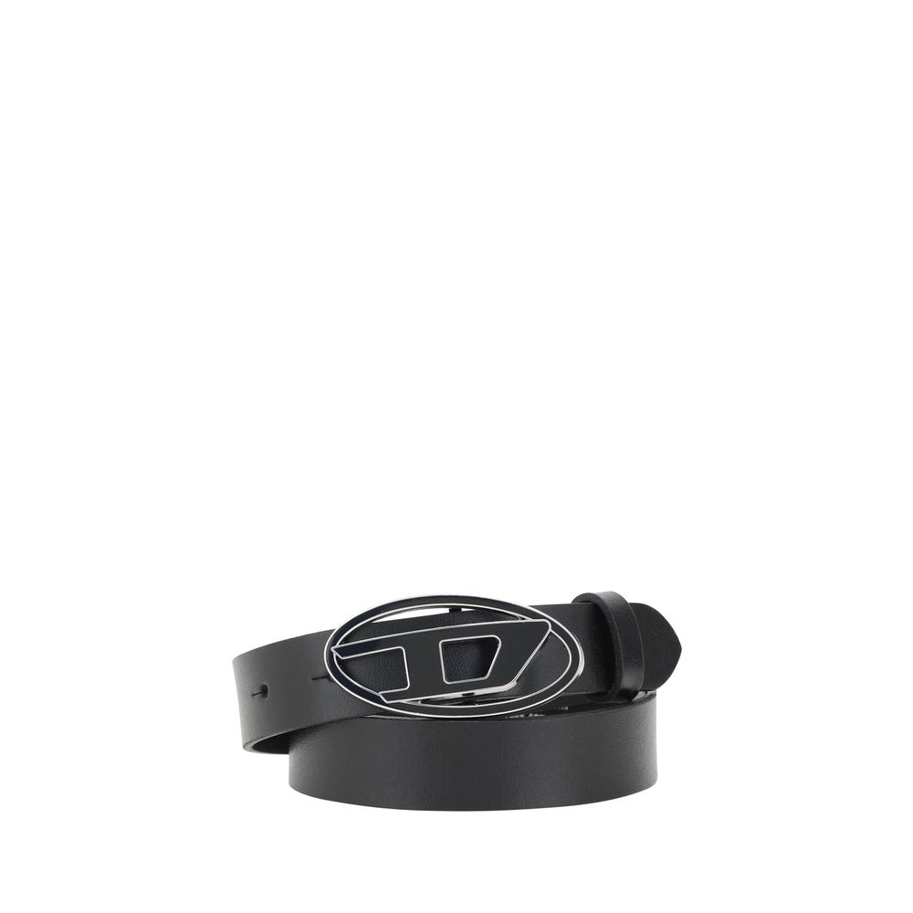 Diesel Black Calf Leather Bos Taurus Regular Belt