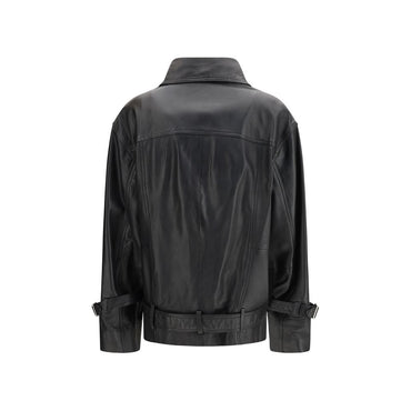 PINKO Black Leather Jacket