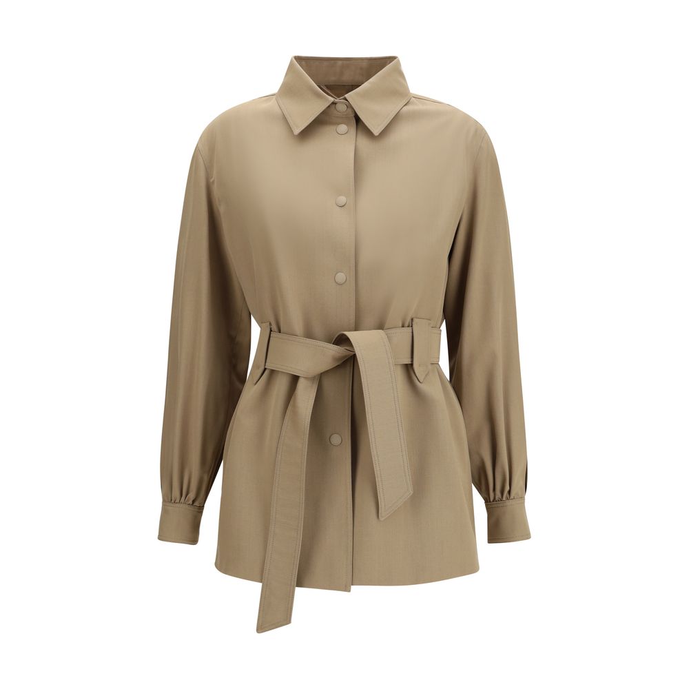 Max Mara Brown Fleece Wool Coat