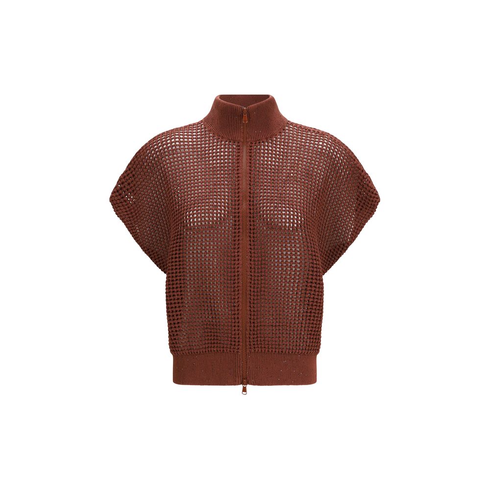 Brunello Cucinelli Bordeaux Cotton Sweatshirt