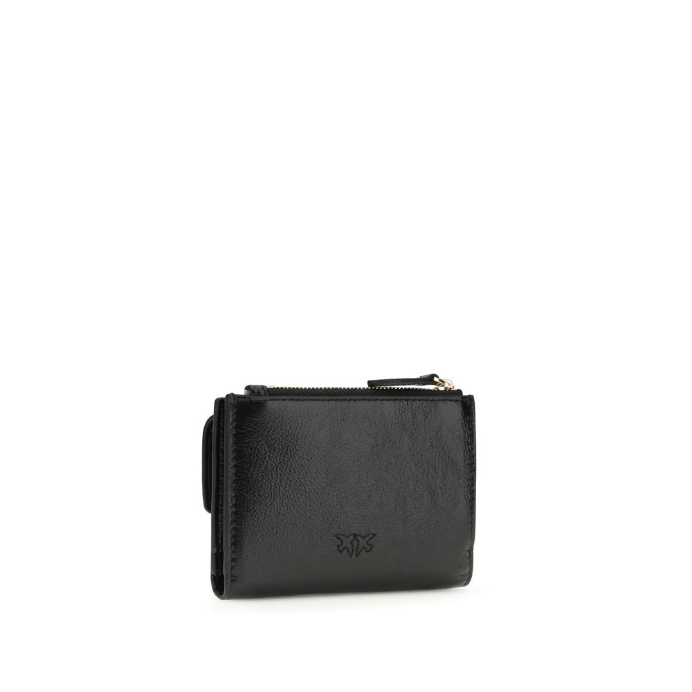 PINKO Black Calf Leather Bos Taurus Wallet