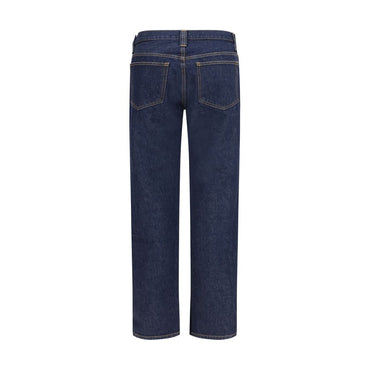 Khaite Blue Cotton Straight-Leg Jeans