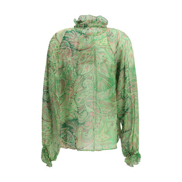 Etro Bicolor Silk Pattern Shirt