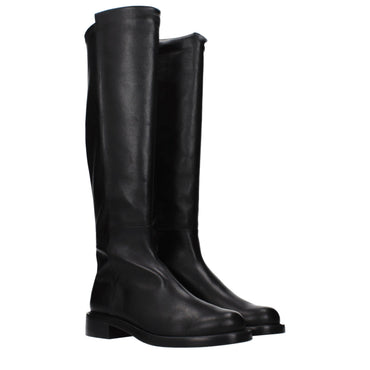 Stuart Weitzman Black Leather Over The Knee