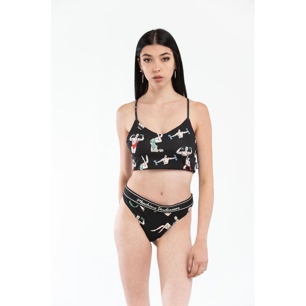Moschino Black Cotton Pantie