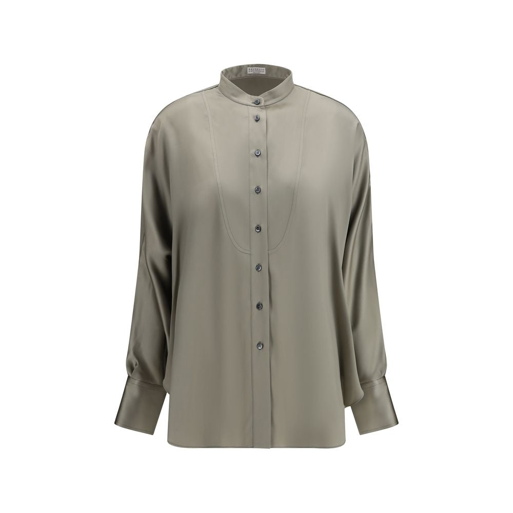 Brunello Cucinelli Bicolor Silk Shirt