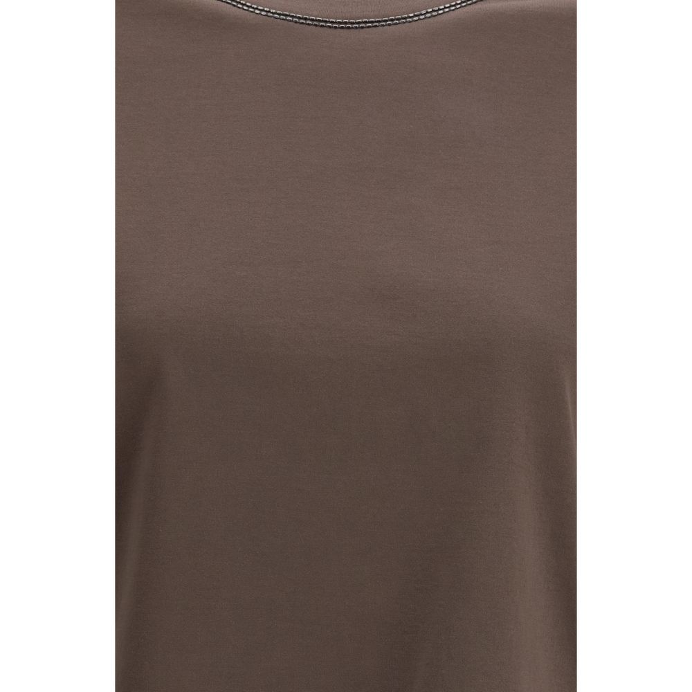 Brunello Cucinelli Brown Cotton T-Shirt
