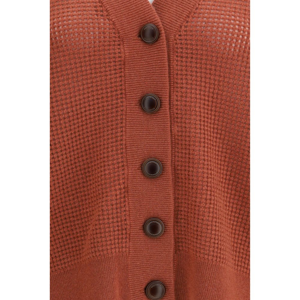 Brunello Cucinelli Orange Cashmere Cardigan