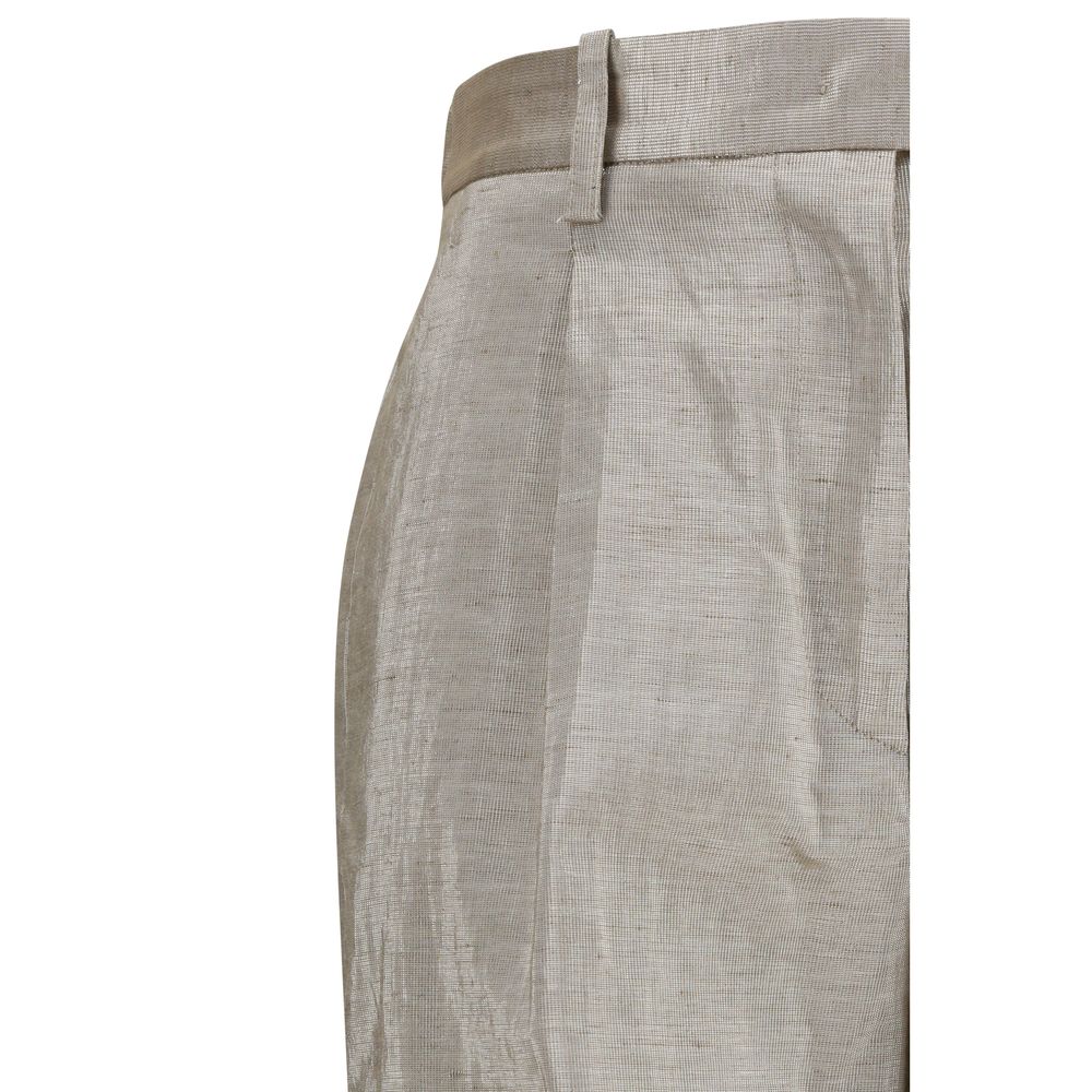 Forte_Forte Silver Polyester Flared Pants