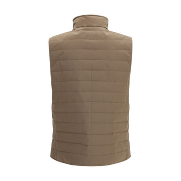 Brunello Cucinelli Beige Polyester Sleveless Jacket