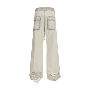Rick Owens White Cotton Casual Pants