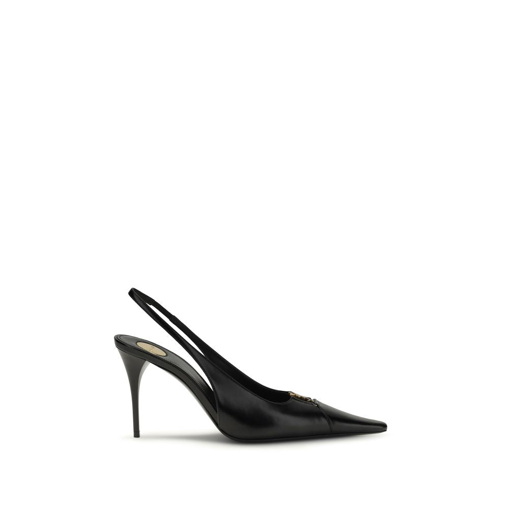 Saint Laurent Black Calf Leather High Heel Pumps
