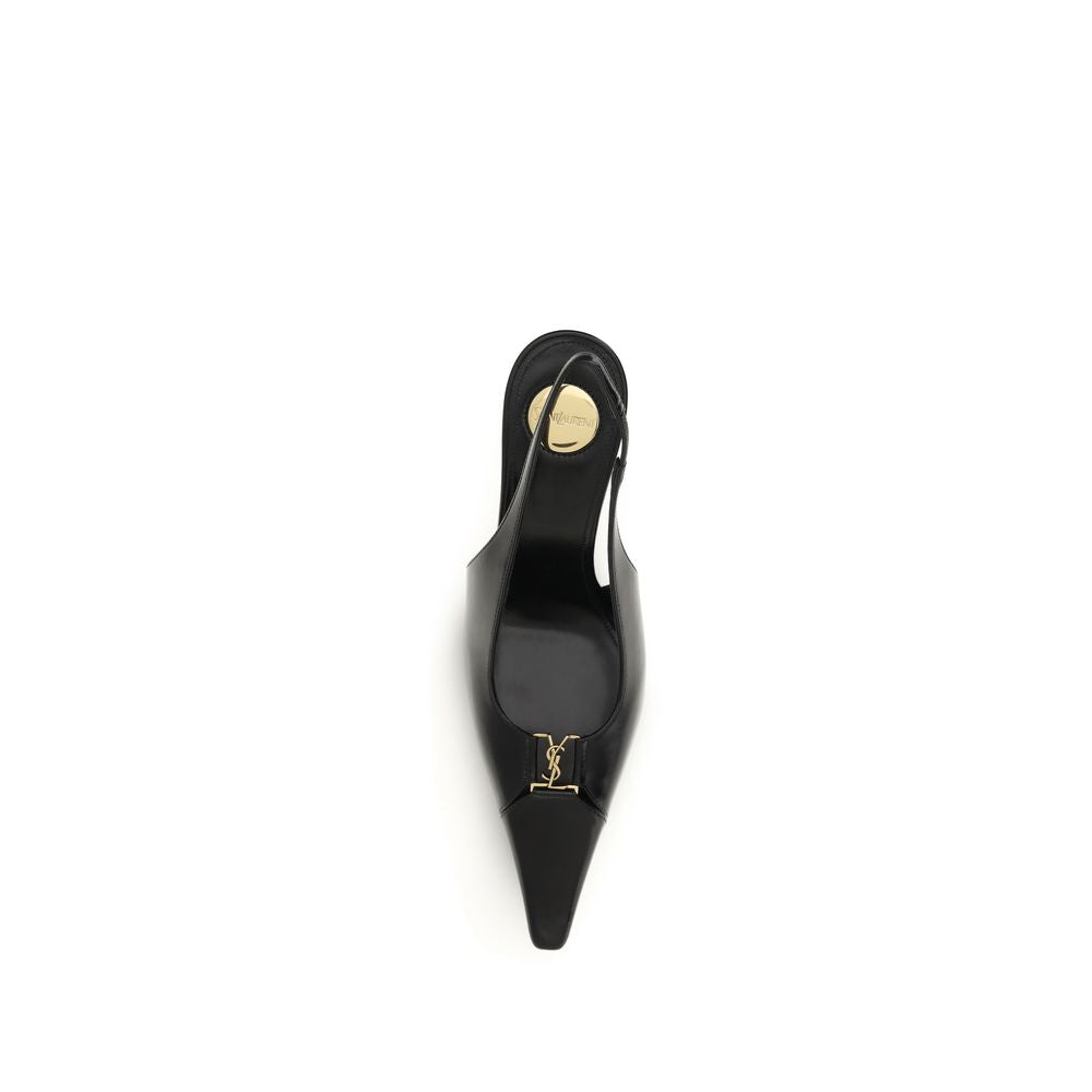 Saint Laurent Black Calf Leather High Heel Pumps
