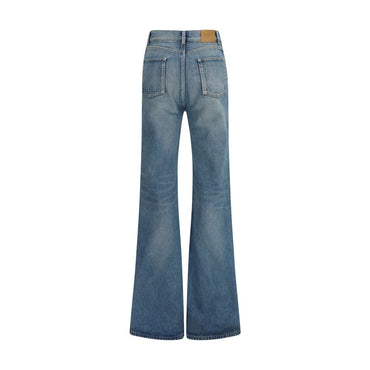 Saint Laurent Blue Cotton Flared Jeans