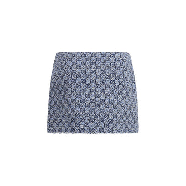 Gucci Blue Cotton Mini Skirt