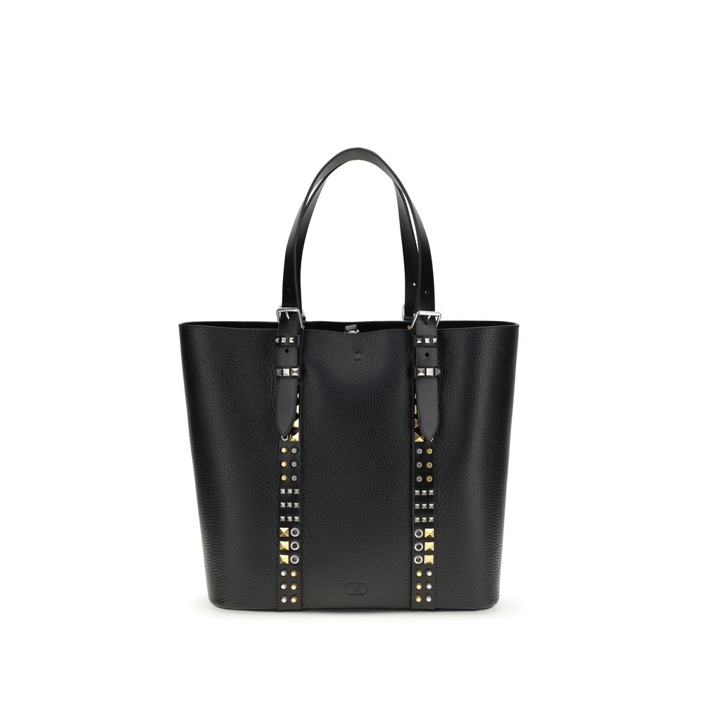 Valentino Garavani Black Calf Leather Bos Taurus Shoulder Bag