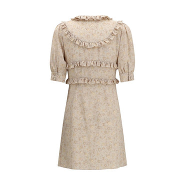 Alessandra Rich Beige Silk Casual Dress