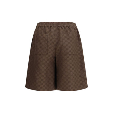 Gucci Brown Linen Bermuda Shorts