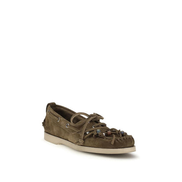 Golden Goose Bicolor Calf Leather Bos Taurus Slip-On Loafers