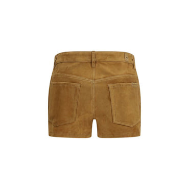 7FOR Beige Camel Hair Bermuda Shorts