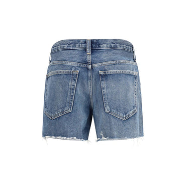 Agolde Blue Cotton Bermuda Shorts