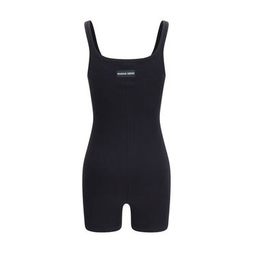 Marine Serre Black Cotton Jumpsuit