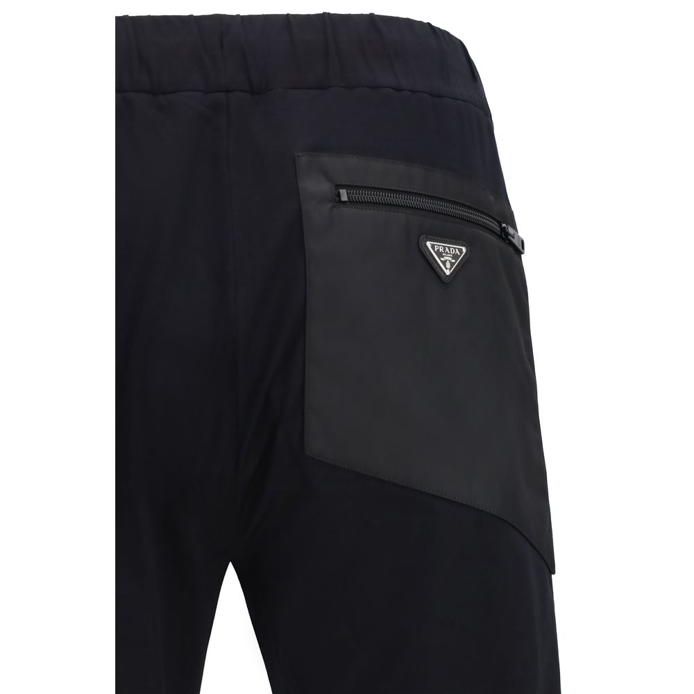 Prada Black Nylon Casual Pants