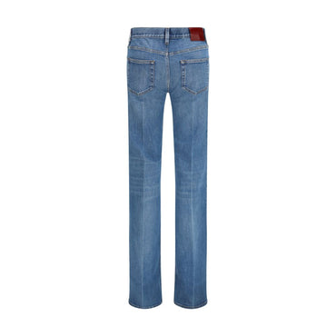 Gucci Blue Cotton Flared Jeans