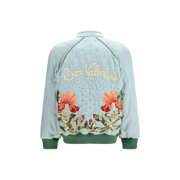 Valentino Blue Silk Bomber