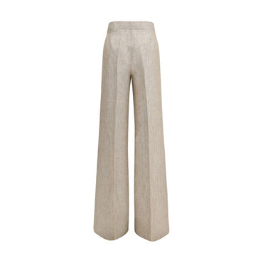 Max Mara Beige Linen Casual Pants