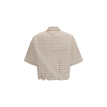 Prada Beige Fabric Pattern Shirt