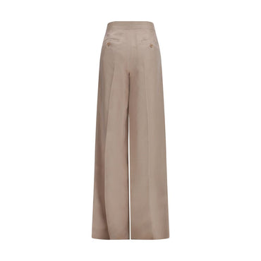 Max Mara Beige Silk Casual Pants