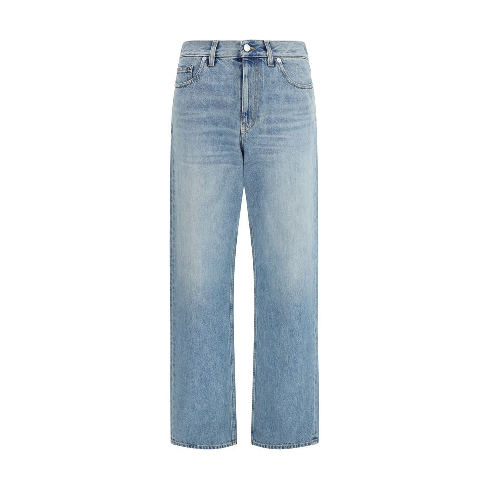 Gucci Blue Cotton Straight-Leg Jeans
