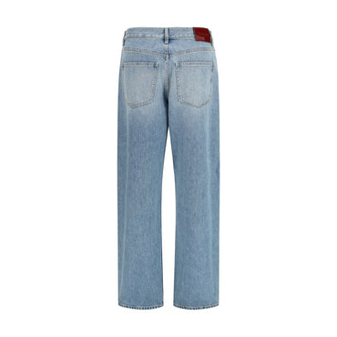 Gucci Blue Cotton Straight-Leg Jeans