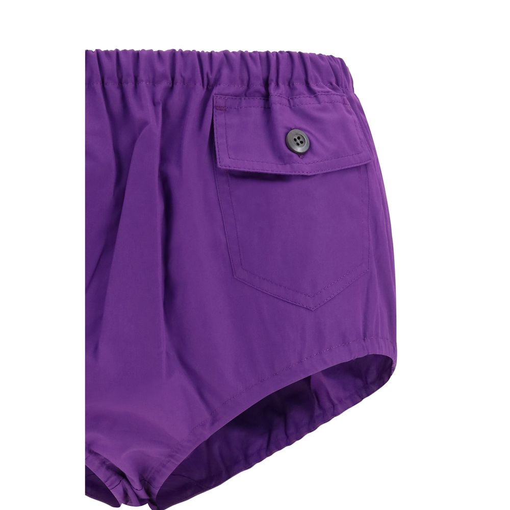 Prada Black Cotton Short And Mini Shorts