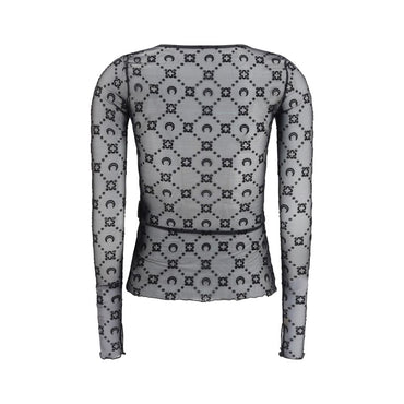 Marine Serre Black Polyamide Pattern Shirt