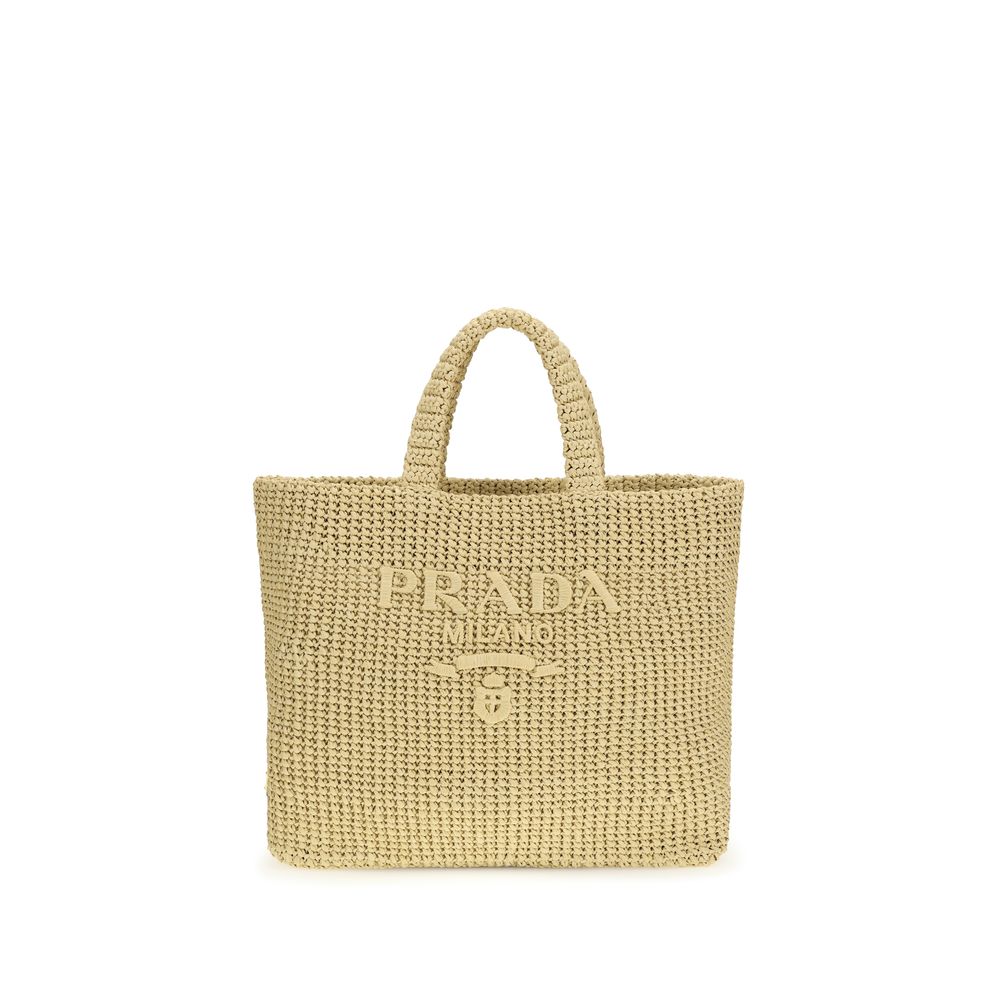 Prada Beige Raffia Handbag