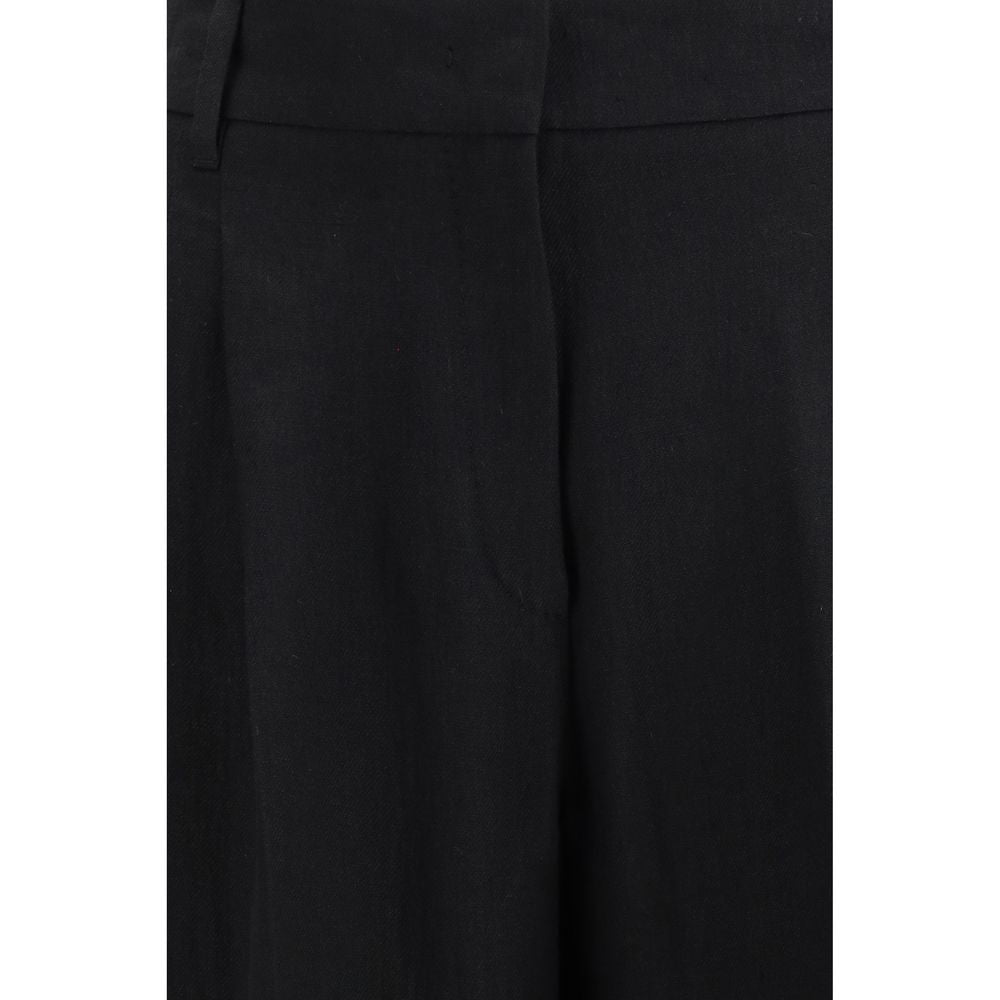 Max Mara Black Linen Casual Pants