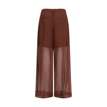 Brunello Cucinelli Brown Cotton Dress Pants
