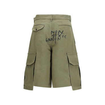 Comme Des Garçons Bicolor Cotton Cargo Shorts