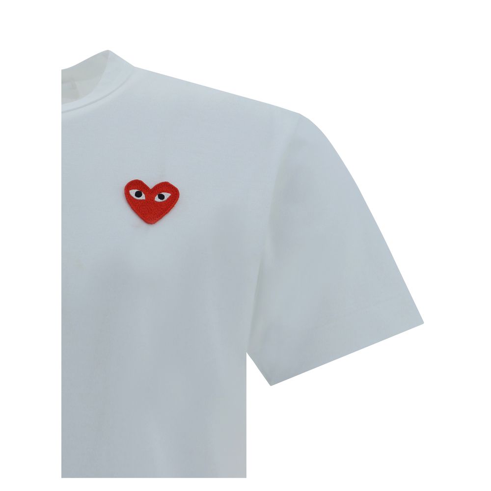 Comme Des Garçons Play White Cotton T-Shirt