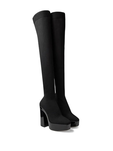 Jimmy Choo Black Fabric Over The Knee